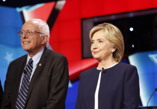 Image of Bernie Sanders and Hillary Clinton via Joseph Sohm/Shutterstock