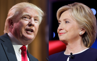 Images of Donald Trump and Hillary Clinton via Shutterstock