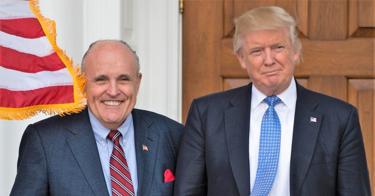 Rudy Giuliani and Donald Trump pictured together at the White House