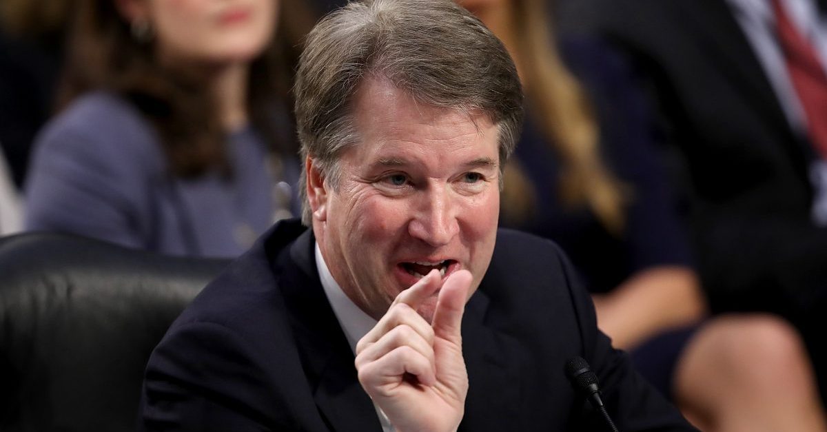 WASHINGTON, DC - SEPTEMBER 05: Supreme Court nominee Judge Brett Kavanaugh answers questions during the second day of his Supreme Court confirmation hearing on Capitol Hill September 5, 2018 in Washington, DC.