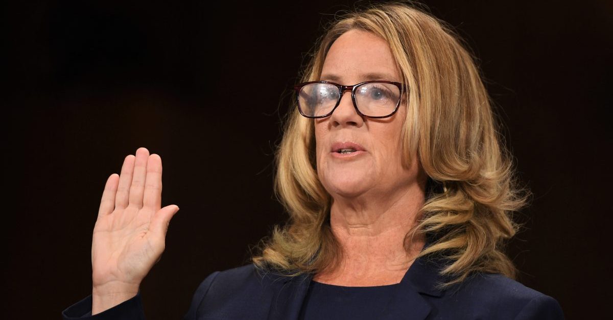 Christine Blasey Ford, the woman accusing Supreme Court nominee Brett Kavanaugh of sexually assaulting her at a party 36 years ago, testifies before the US Senate Judiciary Committee on Capitol Hill in Washington, DC, September 27, 2018.