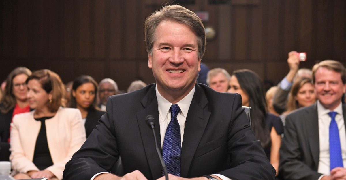 US Supreme Court nominee Brett Kavanaugh arrives on the first day of his confirmation hearing in front of the US Senate on Capitol Hill in Washington DC, on September 4, 2018. - President Donald Trump's newest Supreme Court nominee Brett Kavanaugh is expected to face punishing questioning from Democrats this week over his endorsement of presidential immunity and his opposition to abortion. Some two dozen witnesses are lined up to argue for and against confirming Kavanaugh, who could swing the nine-member high court decidedly in conservatives' favor for years to come. Democrats have mobilized heavily to prevent his approval.