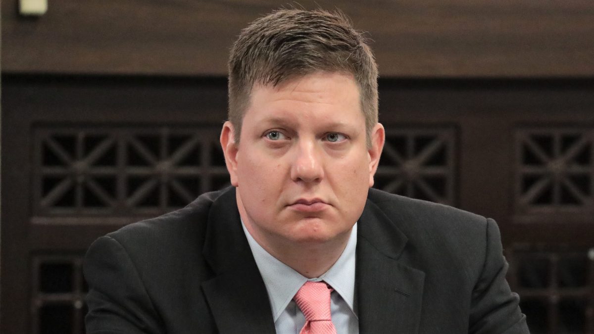 CHICAGO, IL - SEPTEMBER 24: Chicago police Officer Jason Van Dyke listens during the presentation of his defense on murder charges at the Leighton Criminal Court Building September 24, 2018 in Chicago, Illinois. Van Dyke is charged with shooting and killing black 17-year-old Laquan McDonald, who was walking away from police down a street holding a knife four years ago.