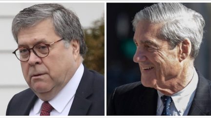 Left: Former Attorney General Bill Barr. Right: former special counsel Robert Mueller.  