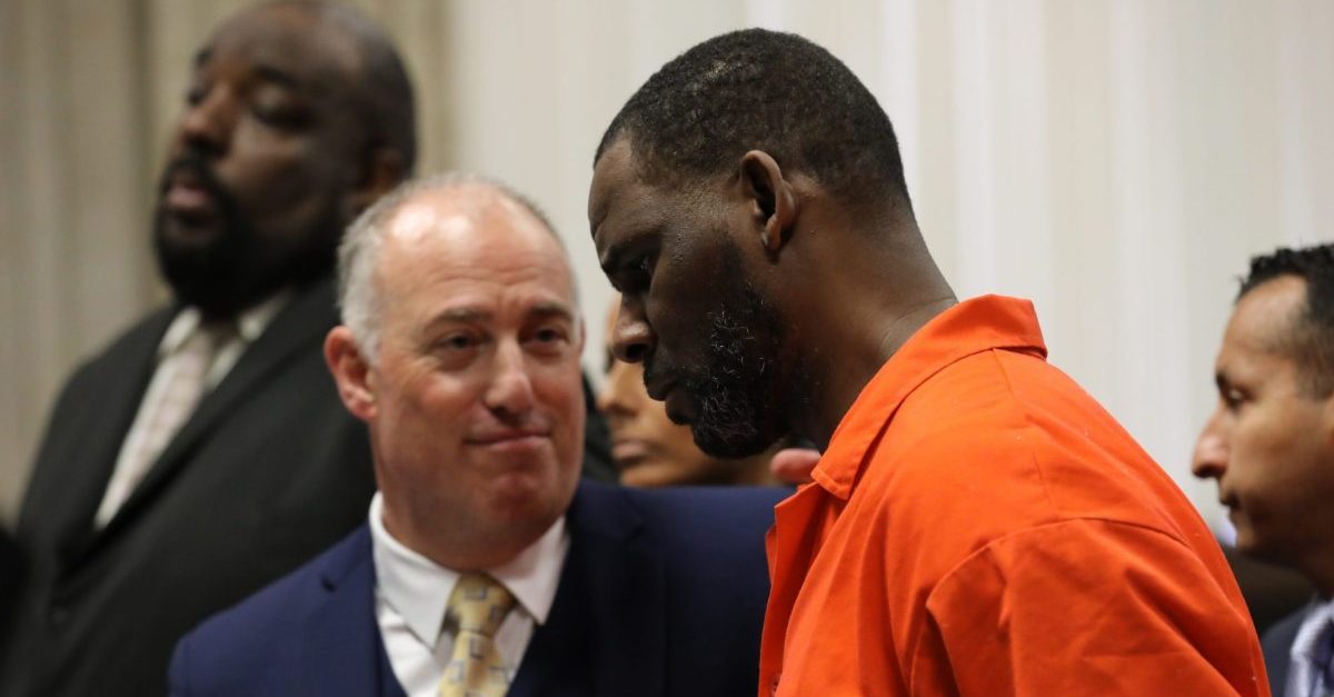 R. Kelly appears during a hearing at the Leighton Criminal Courthouse on Sept. 17, 2019.