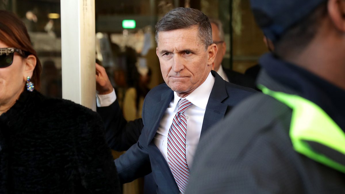 WASHINGTON, DC - DECEMBER 18: Former White House National Security Advisor Michael Flynn and his wife Lori Andrade leave the Prettyman Federal Courthouse following a sentencing hearing in U.S. District Court December 18, 2018 in Washington, DC. Flynn's lawyers accepted the judge's offer to delay sentencing for lying to the FBI about his communication with former Russian Ambassador Sergey Kislyak. Special Prosecutor Robert Mueller has recommended no prison time for Flynn due to his cooperation with the investigation into Russian interference in the 2016 presidential election.