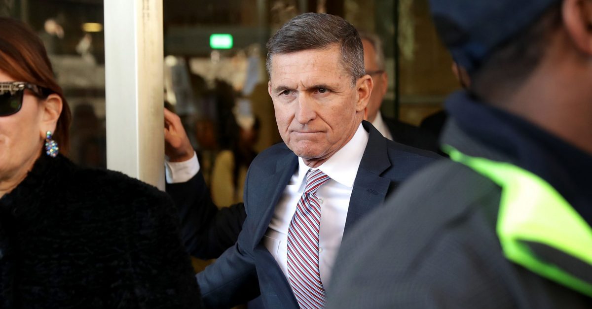 WASHINGTON, DC - DECEMBER 18: Former White House National Security Advisor Michael Flynn and his wife Lori Andrade leave the Prettyman Federal Courthouse following a sentencing hearing in U.S. District Court December 18, 2018 in Washington, DC. Flynn's lawyers accepted the judge's offer to delay sentencing for lying to the FBI about his communication with former Russian Ambassador Sergey Kislyak. Special Prosecutor Robert Mueller has recommended no prison time for Flynn due to his cooperation with the investigation into Russian interference in the 2016 presidential election.