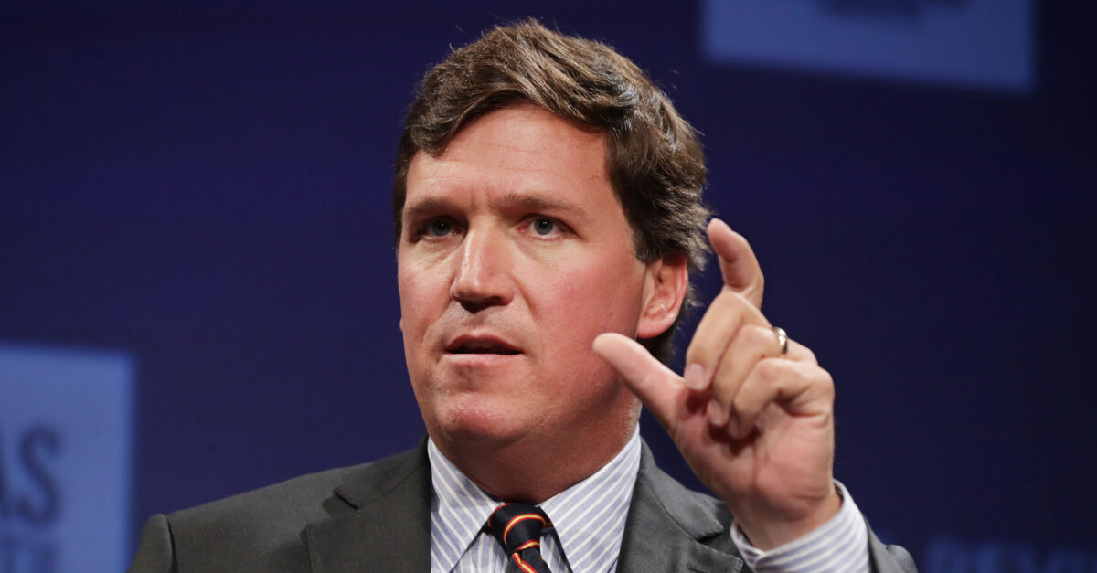 WASHINGTON, DC - MARCH 29: Fox News host Tucker Carlson discusses 