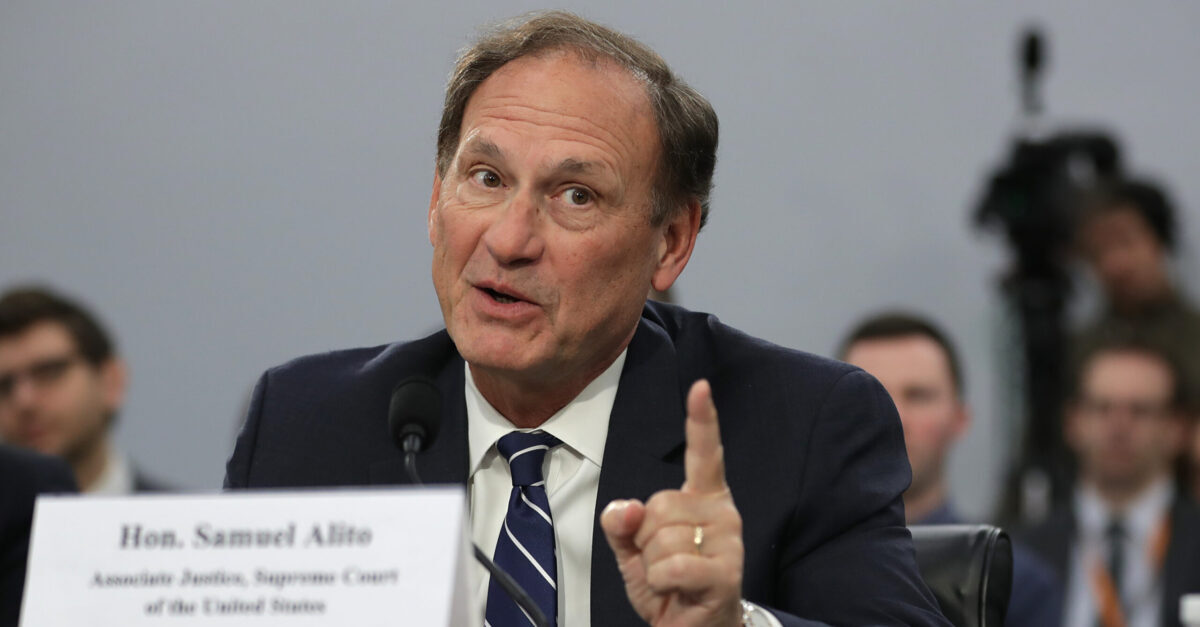 WASHINGTON, DC - MARCH 07: U.S. Supreme Court Associate Justice Samuel Alito testifies about the court's budget during a hearing of the House Appropriations Committee's Financial Services and General Government Subcommittee March 07, 2019 in Washington, DC. Members of the subcommittee asked the justices about court security, televising oral arguments and codes of ethics for the court.