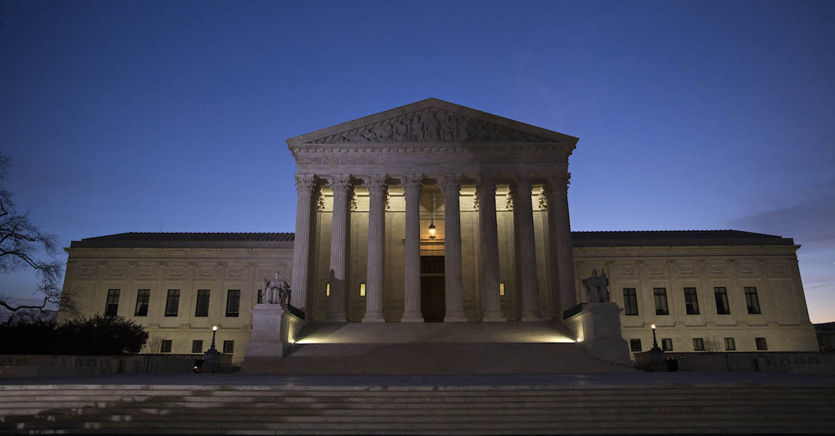 A file photo shows the exterior of the U.S. Supreme Court building.