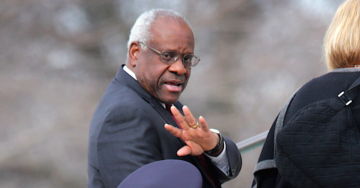 WASHINGTON, DC - FEBRUARY 20: U.S. Supreme Court Associate Justice Clarence Thomas and his wife Virginia Thomas arrive for the funeral for fellow Associate Justice Antonin Scalia at the the Basilica of the National Shrine of the Immaculate Conception February 20, 2016 in Washington, DC. Scalia, who died February 13 while on a hunting trip in Texas, layed in repose in the Great Hall of the Supreme Court on Friday and his funeral service will be at the basillica today.