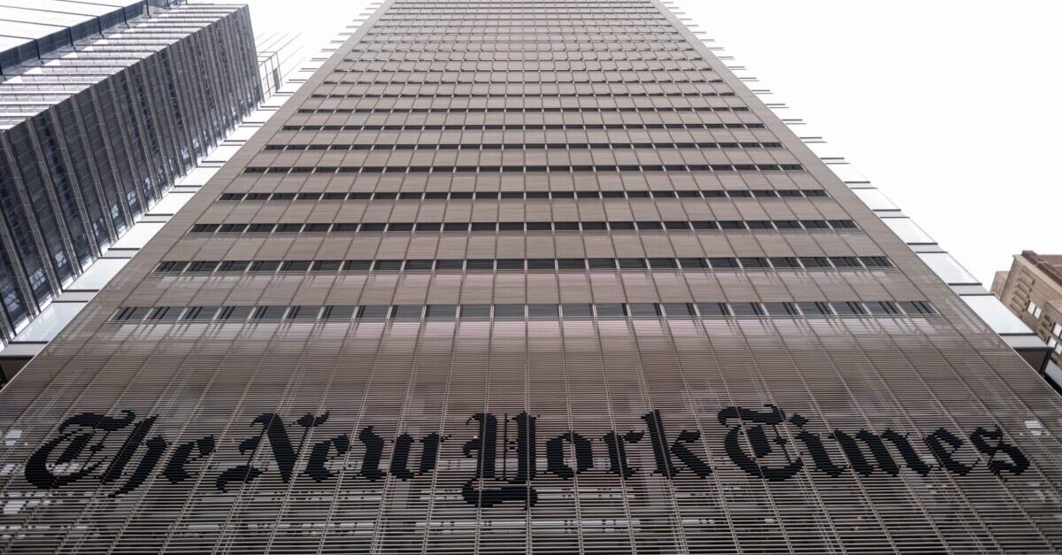 The New York Times building is seen on June 30, 2020 in New York City. - The New York Times has become the highest-profile media organization to leave Apple News, saying the tech giant's service was not helping achieve the newspaper's subscription and business goals. The daily's exit comes as news organizations around the world struggle with declining print readership and an online environment where ad revenue is dominated by Google and Facebook.