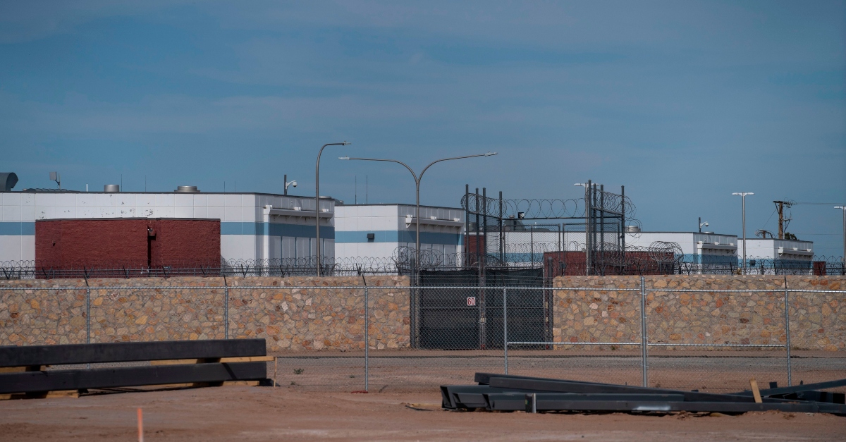 The Immigration and Customs Enforcement El Paso Processing Center is seen from a distance around which protesters drove in a caravan demanding the release of ICE detainees due to safety concerns amidst the COVID-19 outbreak on April 16, 2020 in El Paso, Texas. - One detainee has already tested positive in the nearby Otero County Processing Center in New Mexico, and more cases are feared to appear in the detention centers where social distancing is often not an option.