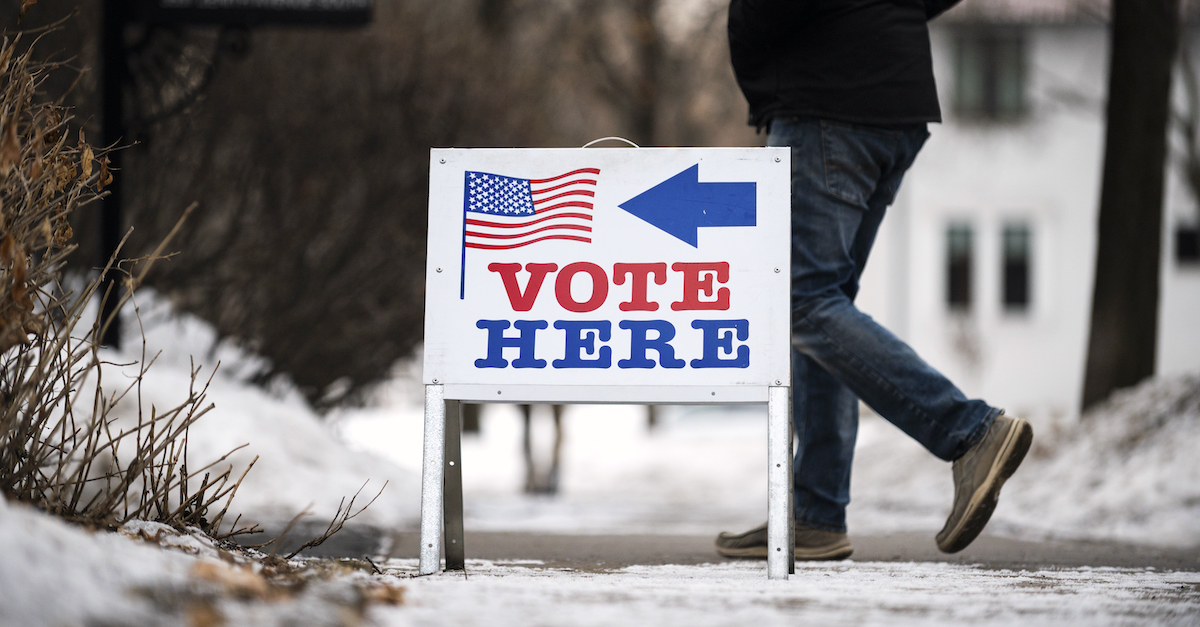 MINNEAPOLIS, MN - MARCH 03: Signage directs voters outside the Bakken Museum on March 3, 2020 in Minneapolis, Minnesota. 1,357 Democratic delegates are at stake as voters cast their ballots in 14 states and American Samoa on what is known as Super Tuesday.