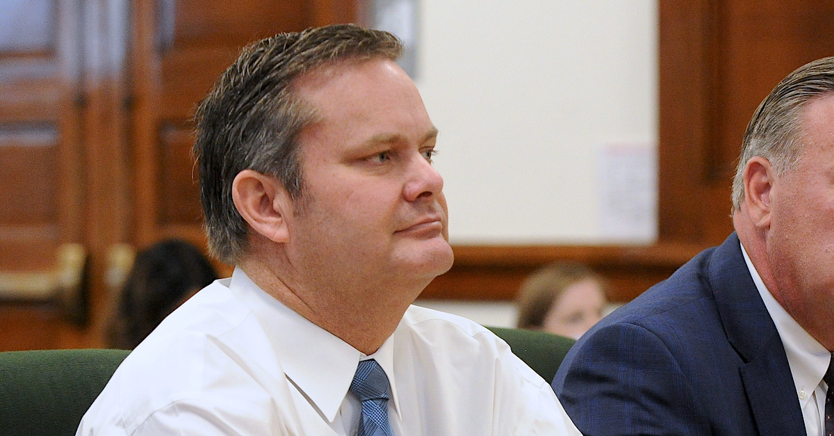 Chad Daybell and defense attorney John Prior are seen during Chad Daybell