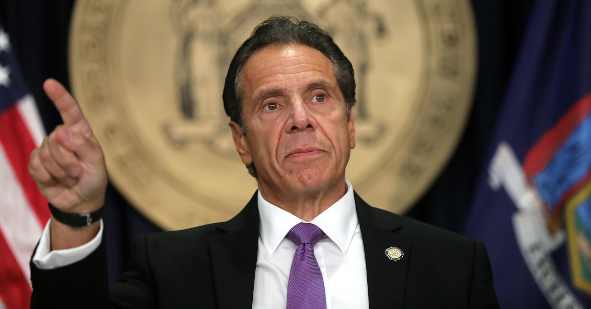 NEW YORK, NEW YORK - SEPTEMBER 08: New York state Gov. Andrew Cuomo speaks at a news conference on September 08, 2020 in New York City. Cuomo, though easing restrictions on casinos and malls throughout the state, has declined to do so for indoor dining in restaurants in New York City despite pressure from business owners, citing struggles by the city to enforce the state's previous orders. 