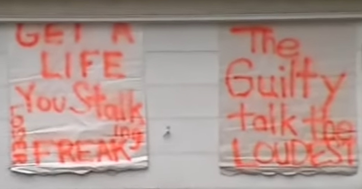 Former home of Lori Christensen mocking her neighbors