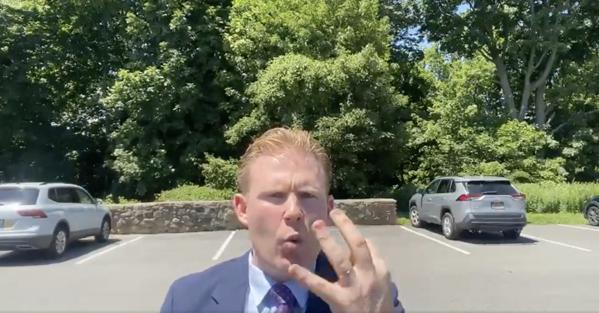 Andrew Giuliani is mad in a parking lot