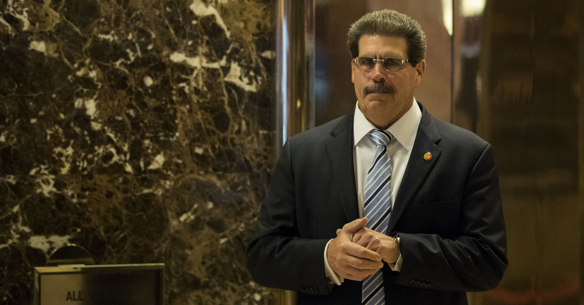Matthew Calamari stands in the lobby of the Trump Building on Fifth Avenue in Manhattan