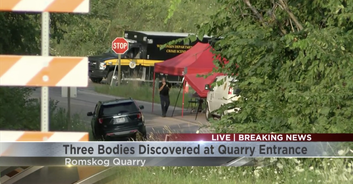 An image of the murder scene at a Wisconsin quarry