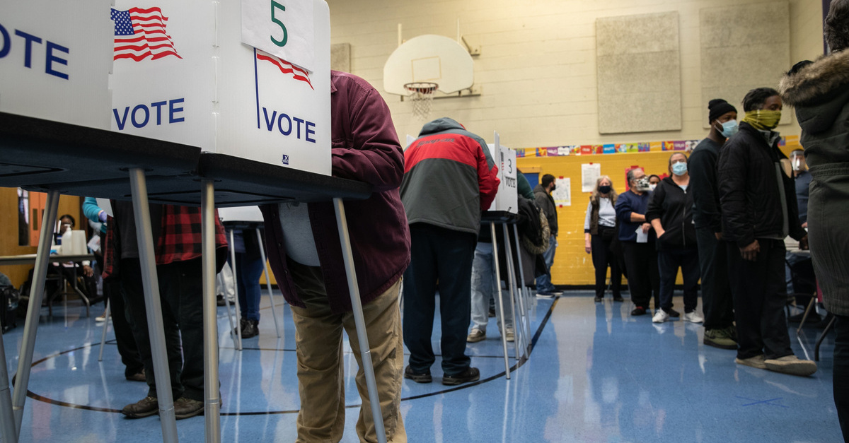 People voting in Detroit in 2020