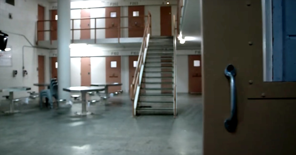 A file photo shows the interior of a jail or prison.