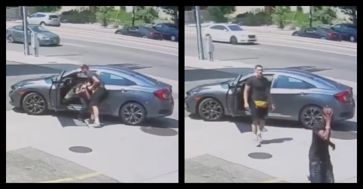 Jordan Williams removes a carjacker from his car in Denver