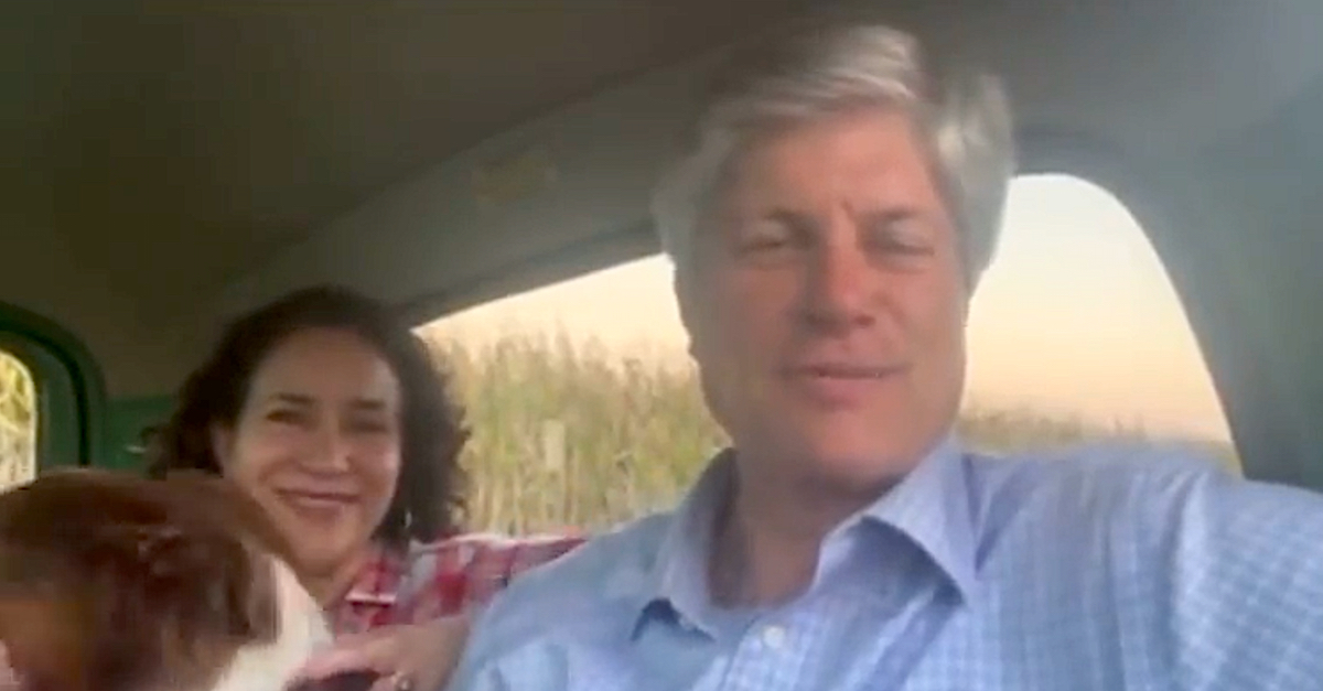 Jeff Fortenberry appears in a message to supporters on Oct. 19, 2021, as he was being indicted in California.