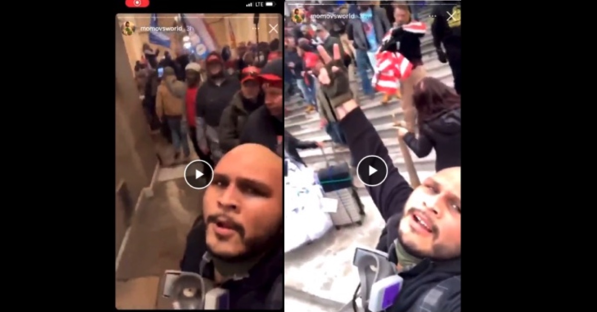 Moises Romero at the U.S. Capitol on Jan. 6