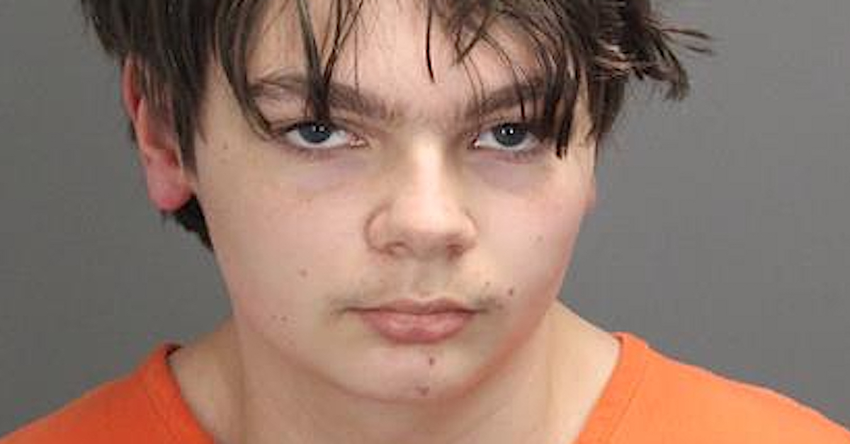 Ethan Robert Crumbley, 15, appears in a mugshot released by the Oakland County Jail in Michigan.