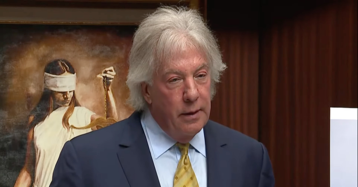 Geoffrey N. Fieger speaks at a Thus., Dec. 9, 2021 news conference about the Oxford High School shooting in Michigan. (Images via screengrab from WZZM-TV/YouTube.)