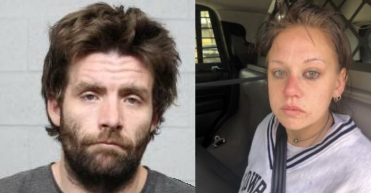 Images of Nicholas Johnson, and Brinlee Denison after their arrests.