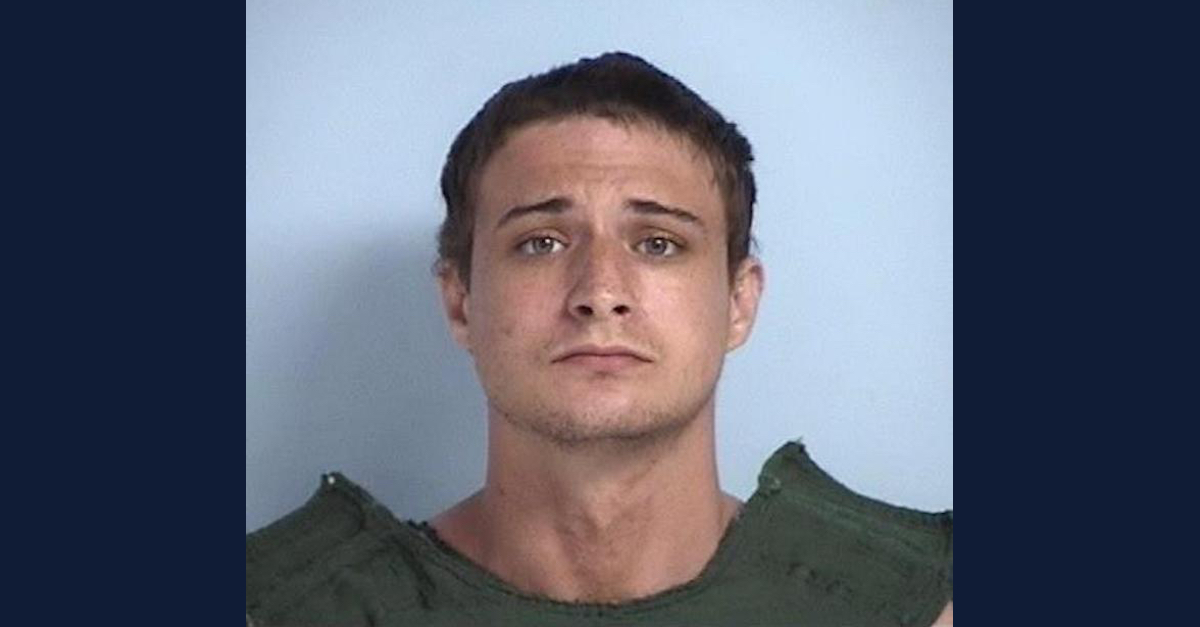 Storm Thayer appears in a mugshot