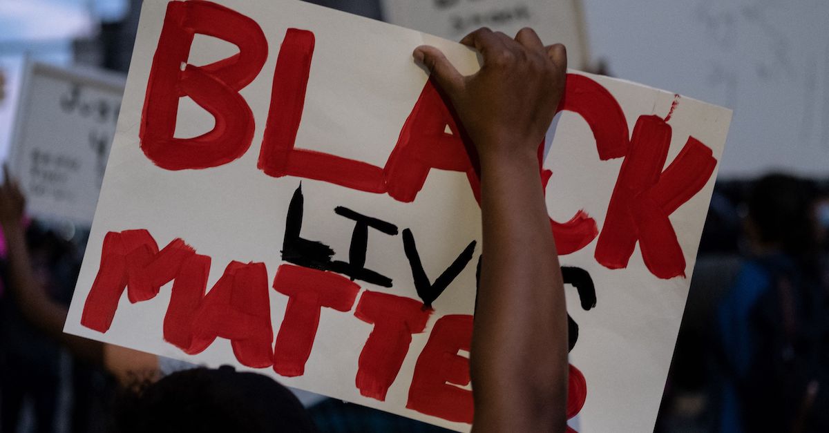 "Black Lives Matter" placard