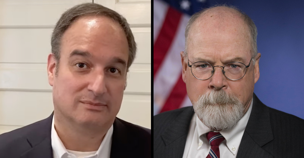 Pictures show Michael Sussmann (left) and John Durham (right).