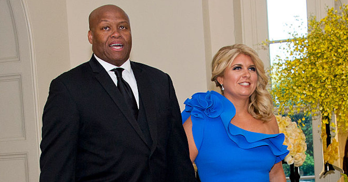 Craig Robinson, left, and wife Kelly Robinson arriving at the White House in 2016 for a state dinner.