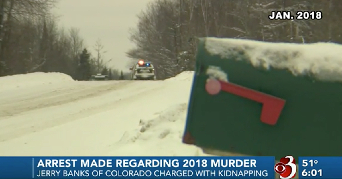 A 2018 screengrab from WCAX-TV shows the scene where Gregory Davis was found dead.