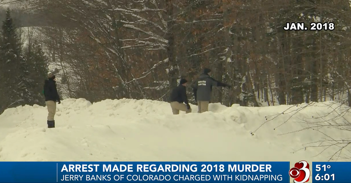 A 2018 screengrab from WCAX-TV shows the scene where Gregory Davis was found dead.