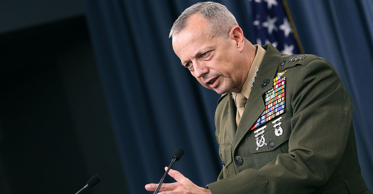 ISAF Commander General John R. Allen briefs the Pentagon media