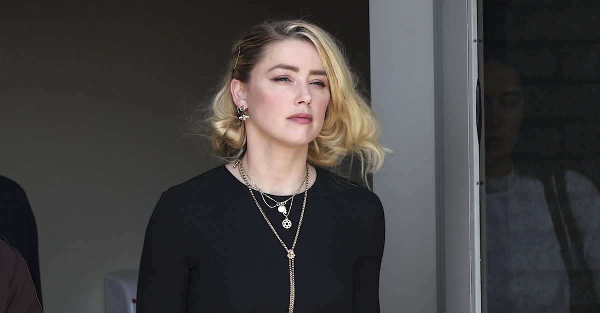 Actress Amber Heard was photographed departing the Fairfax County Courthouse on June 1, 2022 in Fairfax, Virginia. (Photo by Win McNamee/Getty Images.)