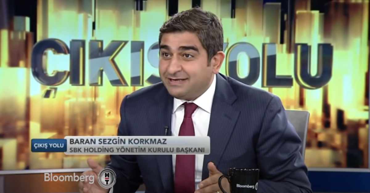 Turkish tycoon Sezgin Baran Korkmaz appears in a YouTube screengrab.