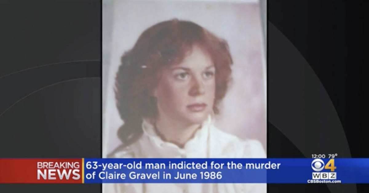 A photo of Claire Gravel from her father's wallet appears on a local media broadcast