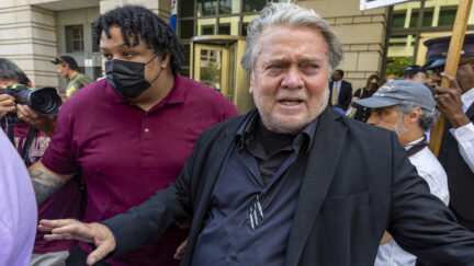 Steve Bannon is seen exiting the courthouse after being convicted of criminal contempt of Congress.