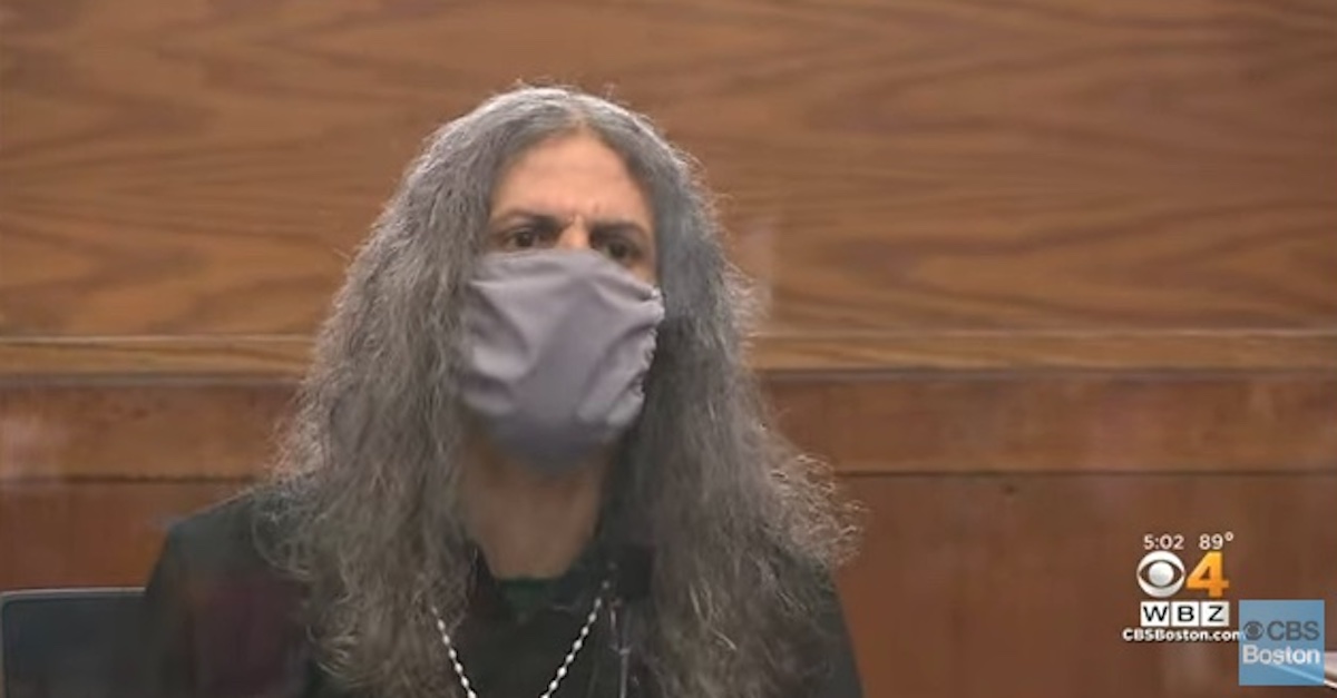 Victor Pena testifies at his trial on July 25, 2022. (Image via YouTube/WBZ screengrab.)