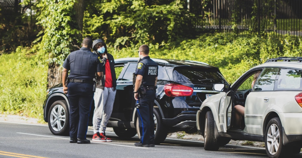 traffic stop stock photo