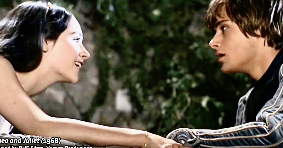 Olivia Hussey and Leonard Whiting are shown in a clip from Romeo & Juliet, Paramount Pictures, 1968.