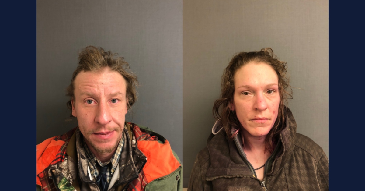 Mack Varnum and Nichole Cloutier allegedly bound a woman in duct tape and drove her around for hours until she managed to escape. (Mugshots: Vermont State Police)