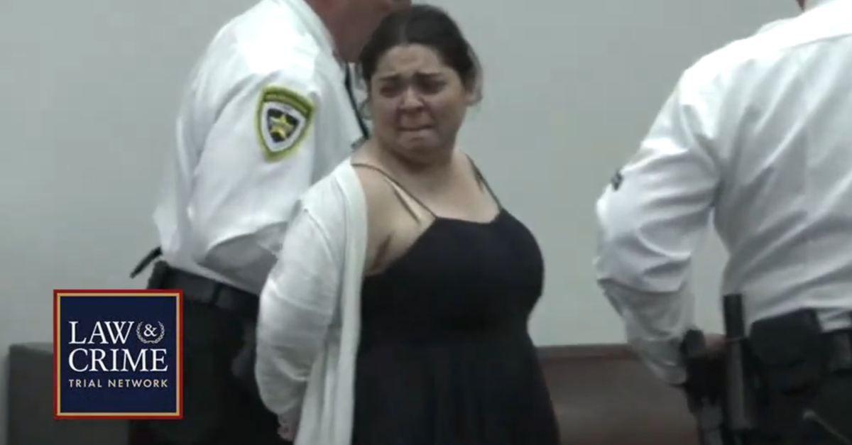 Jaycee Wasso after hearing her guilty verdict in a fraud case on March 3, 2023. (Screenshot: Law&Crime Network)