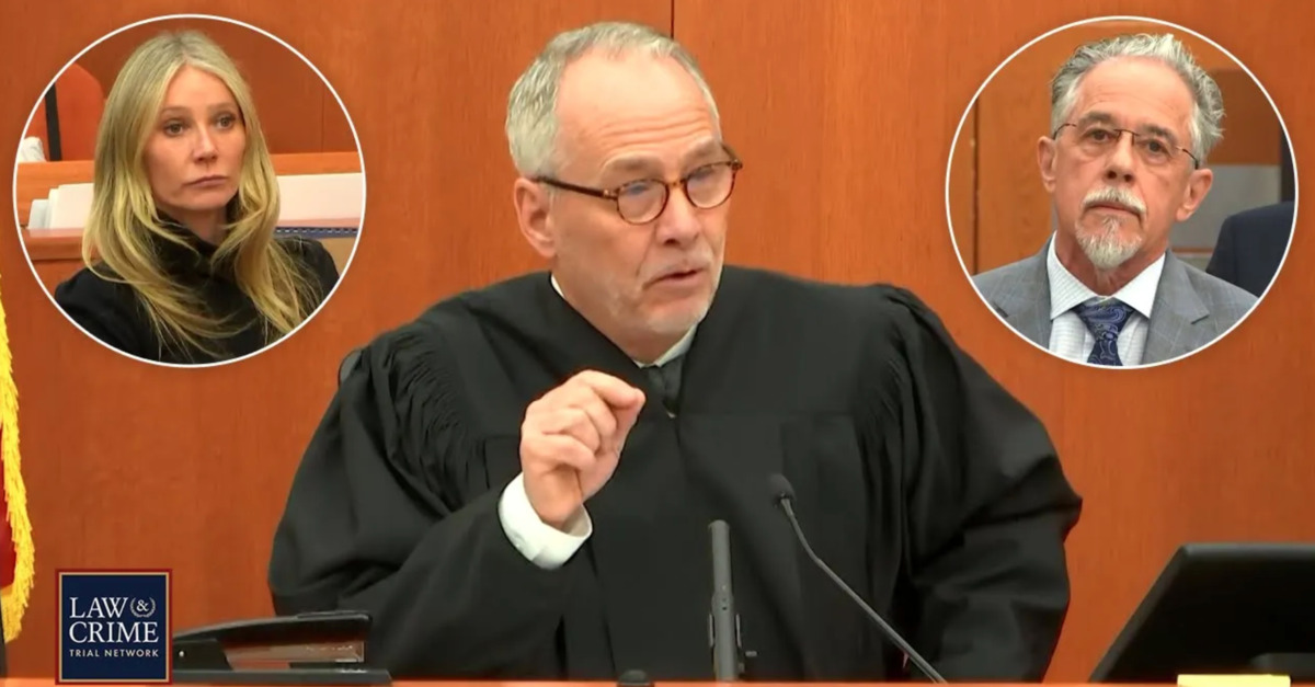 Judge Kent Holmberg explains jury instructions in the Gwyneth Paltrow ski crash trial on March 30, 2023. (Law&Crime Network)