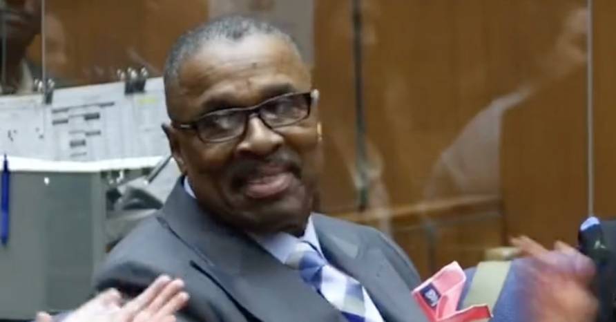 Maurice Hastings is found factually innocent of a murder he didn't commit on Wednesday, March 1, 2023 after he spent nearly four decades in prison trying to convince prosecutors to test DNA that proved his innocence. (Screenshot from hearing from the Los Angeles County District Attorney's Office)